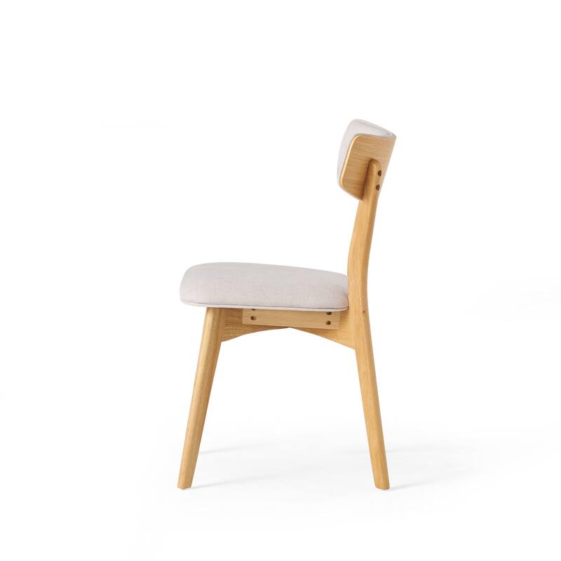Chazz Mid-Century Modern Upholstered Rubberwood Dining Chairs (Set of 2) by Christopher Knight Home