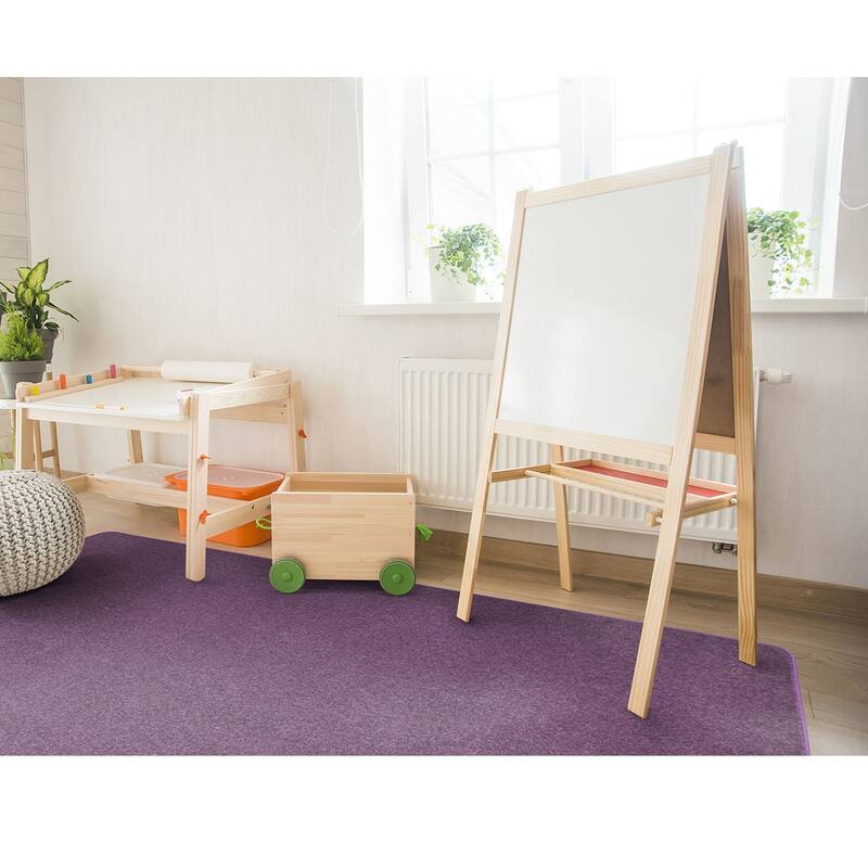 Endurance Educational Polyester Area Rug - 6' X 6' - Purple