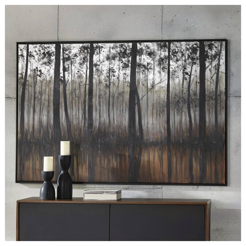 Philyra Silver Tinted Tree Wall Art - 72" W x 1.5" D x 48" H