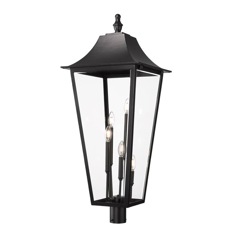 Gannon 5 Light Outdoor Post Mount Fixture in Black