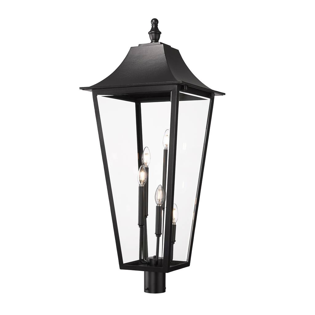 Gannon 5 Light Outdoor Post Mount Fixture in Black