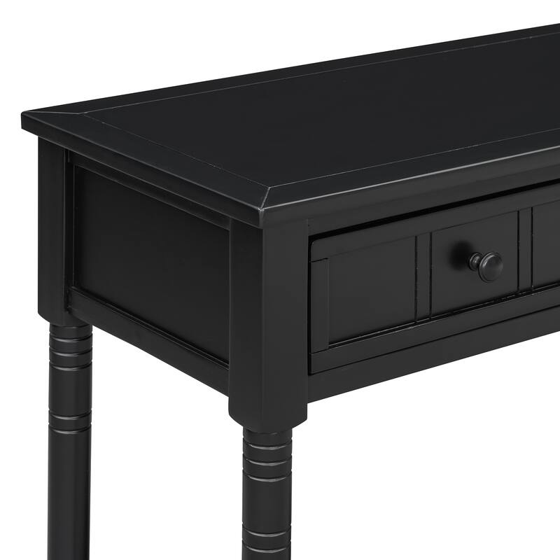 Traditional Design Console Table with Drawers and Shelf