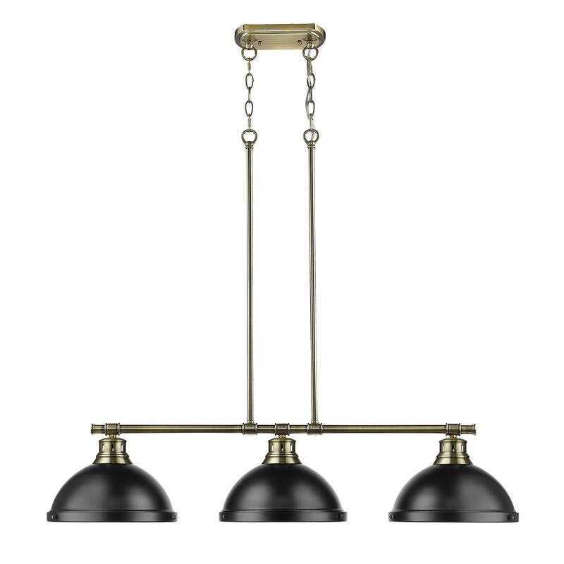 Golden Lighting 3602-3LP AB Duncan 3 Light 40" Wide Linear Pendant