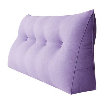 WOWMAX Backrest Bed Wedge Bolster Reading Pillow Headboard Lavender Linen Blend