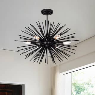 Lorena Sputnik Black 6-Light Industrial Chandelier