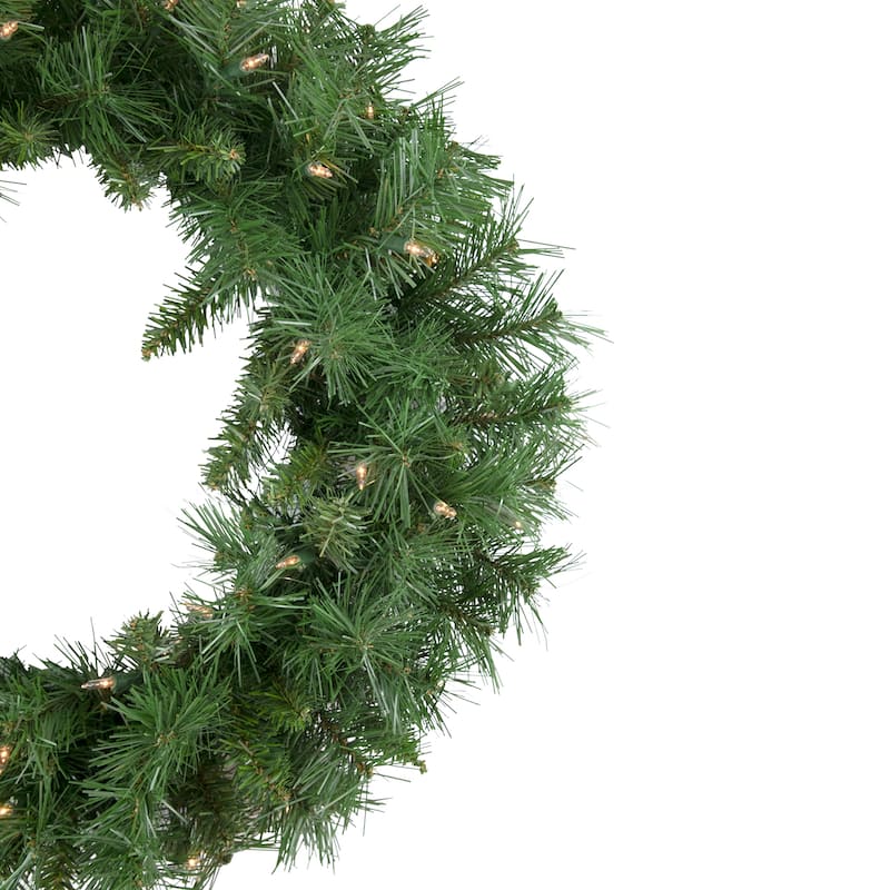 Chatham Pine Artificial Christmas Wreath, 24-Inch, Clear Lights