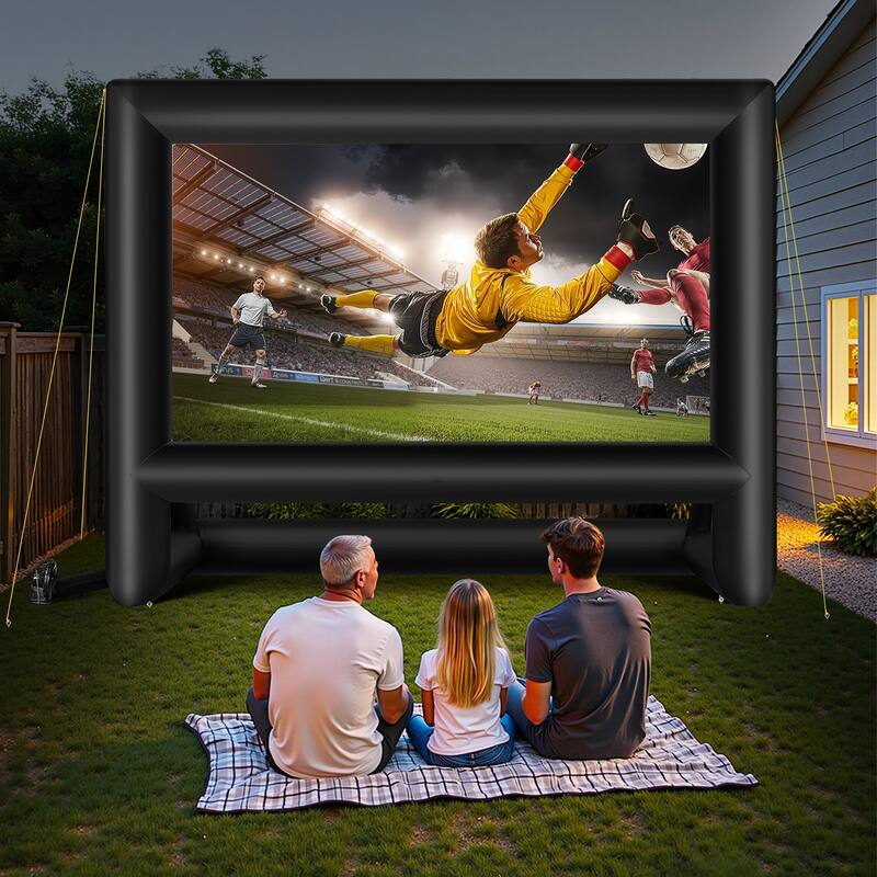 Inflatable Movie Screen, Inflatable Projector Screen with Portable Storage Bag, 16:9 Easy Set Up Movie Projection for