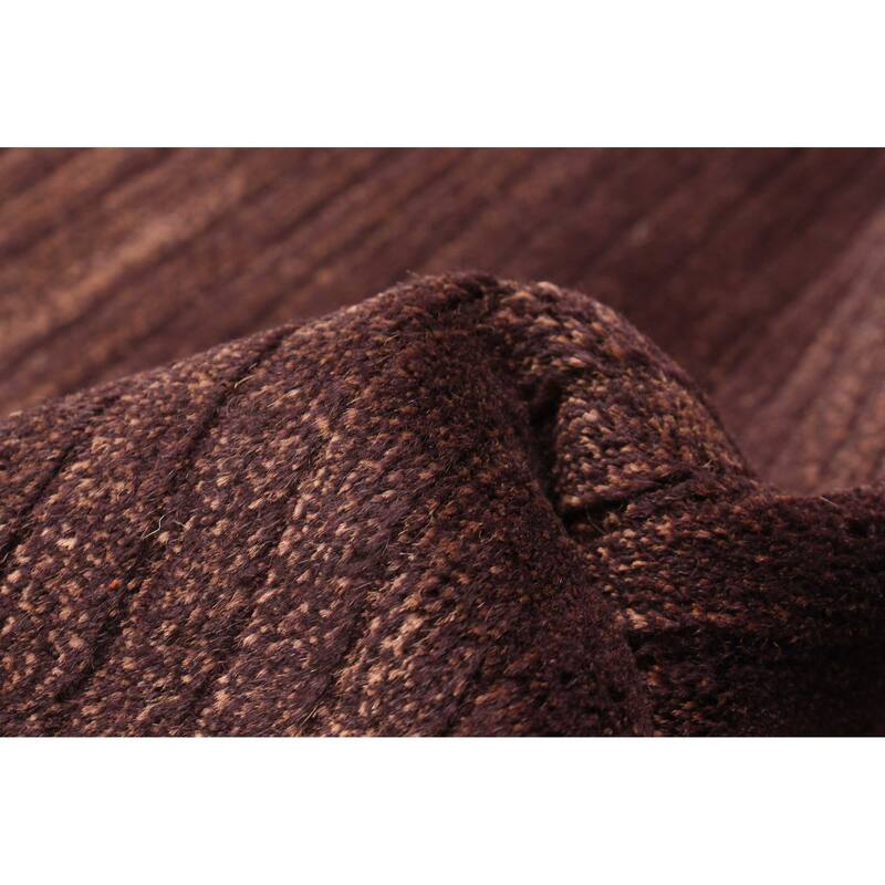 ECARPETGALLERY Hand-knotted Opulence Dark Brown Wool Rug - 3'2 x 11'8