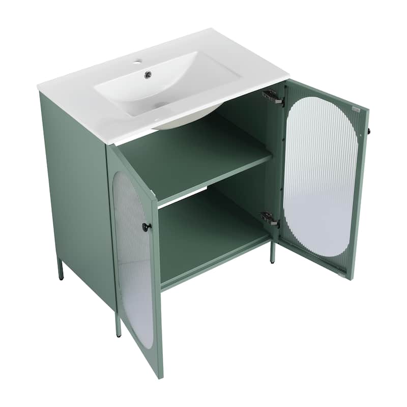 Topcraft 30-Inch Freestanding Bathroom Vanity with Ceramic Sink