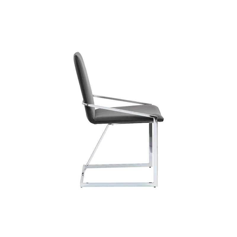 Chrome/Gray Velvet Upholstered Metal Frame Dining Chair, Set of 2, Sturdy Dining Chair for Dining Rooms - 19