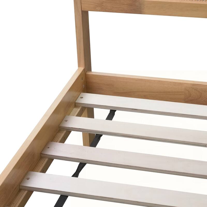 Rubber Wood Bed with Enhanced Support Salts and Feet
