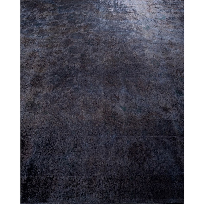 Overdyed, One-of-a-Kind Hand-Knotted Area Rug - Black - 9' 2" x 12' 7"