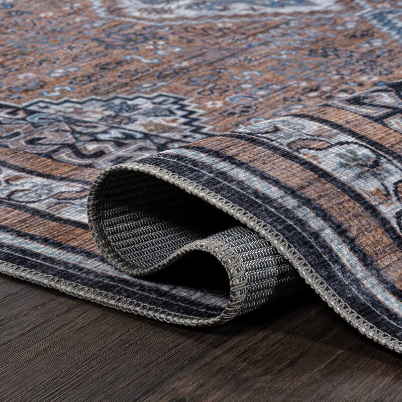 JONATHAN Y Didim Geometric Medallions Machine Washable Area Rug