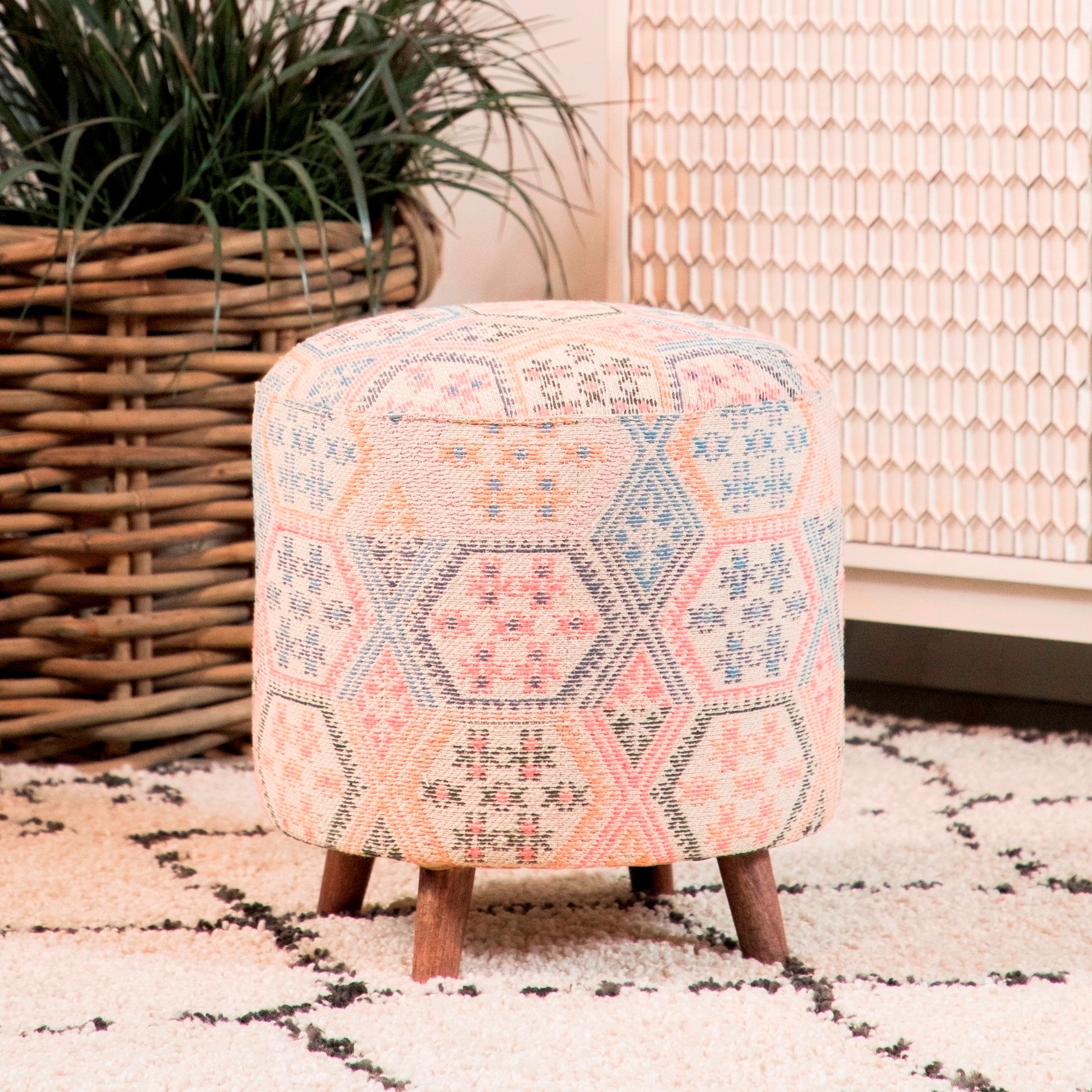 Upholstered accent stool cheap