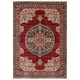 preview thumbnail 16 of 15, SAFAVIEH Kashan Ricia Oriental Rug with Fringe 4' x 6' - Red/Blue - Rectangle