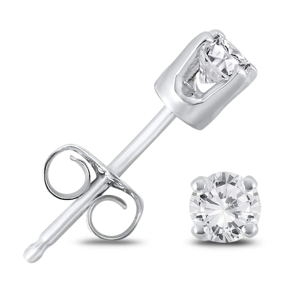 Marquee 1/3 Carat TW Round Solitaire Diamond Stud Earrings in .925 Sterling Silver
