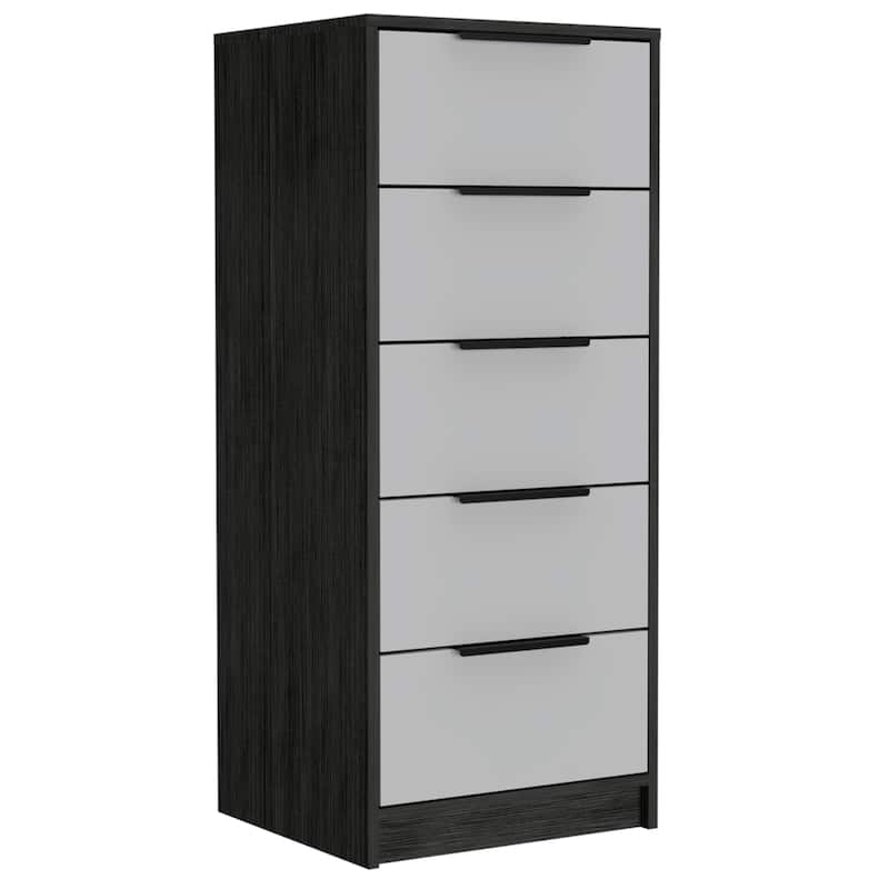 TUHOME Kaia 5 Drawer Dresser, Vertical Dresser - Oak