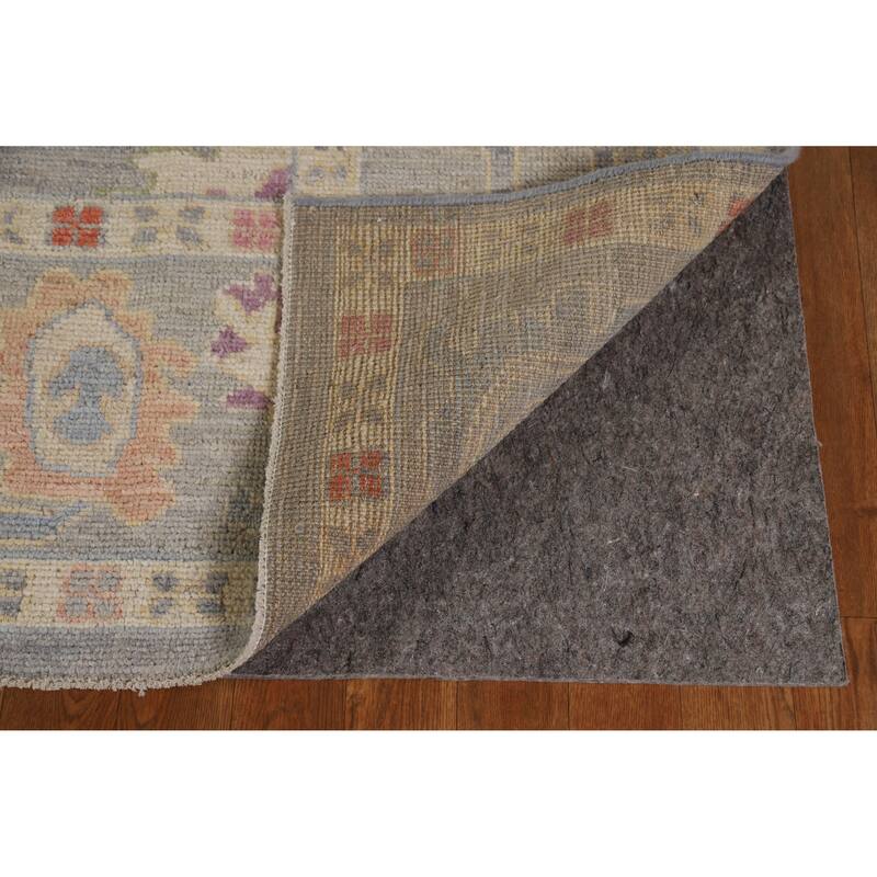Hand Knotted Oriental 100% Wool Carpet Transitional All-Over Greys & Charcoal Oushak Area Rug - 9' 11'' X 8' 1''
