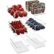preview thumbnail 1 of 6, Plastic Storage Bins Stackable Clear Pantry Organizer Box Containers 6 Piece