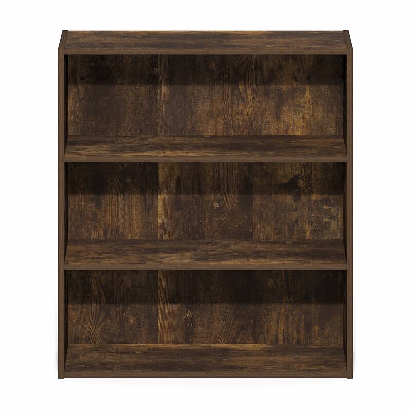 Furinno Basic 3-Tier Open Shelf Bookcase, Bookshelf, Storage Organizer, 7 x 24 x 26
