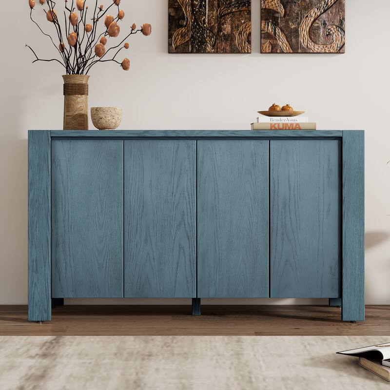 4-door Storage Cabinet Navy Sideboard Buffet TV Cabinet Console Table - Navy