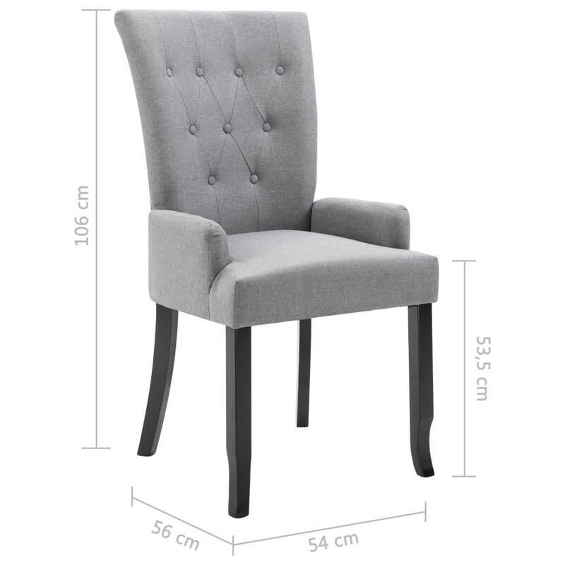 vidaXL Dining Chairs with Armrests 1/2/4/6 pcs Multicolor Fabric - 21.3" x 22" x 41.7"