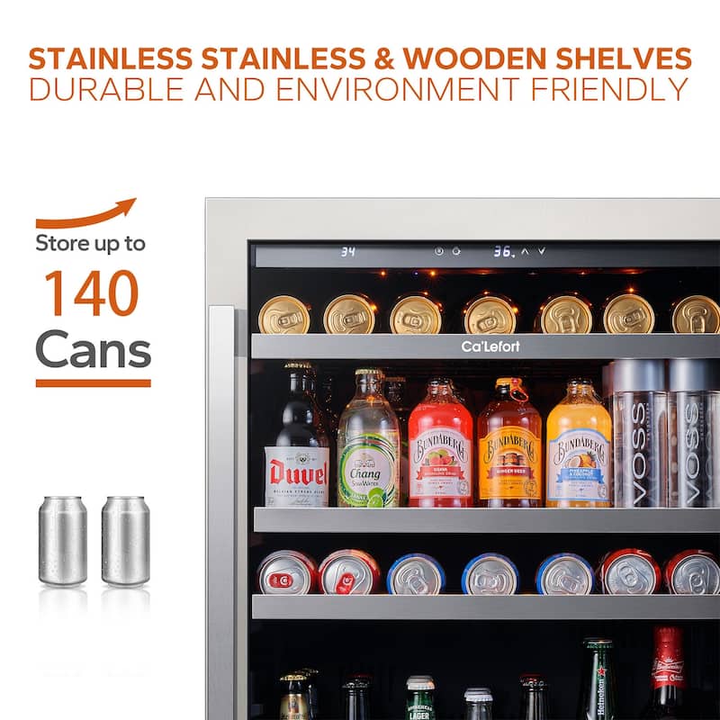 24 Inch 140 Can Beverage Built-in/ Freestanding Cooler