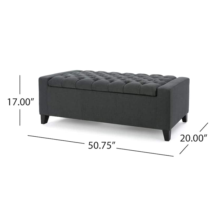 Hikaru Fabric Storage Ottoman by Christopher Knight Home