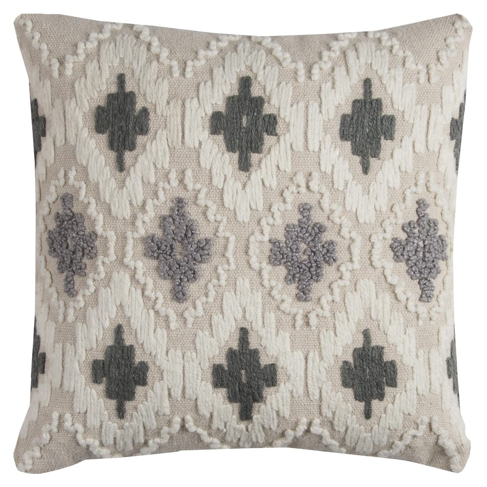Rizzy Home Textured Ikat Diamond Throw Pillow, 20x20