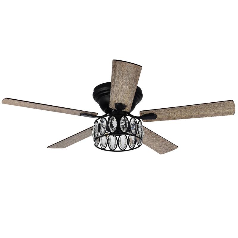 52-in Indoor Black Ceiling Fan with Remote and Light(5-blade)