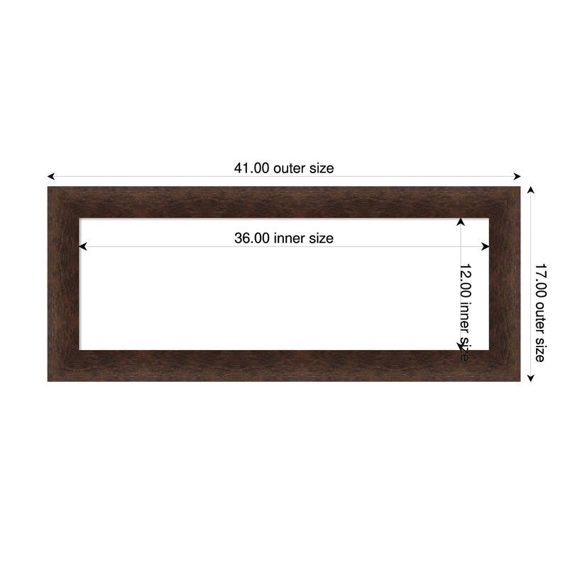 Amanti Art Warm Walnut Framed Dry Erase Magnetic Board - 41 x 17 in