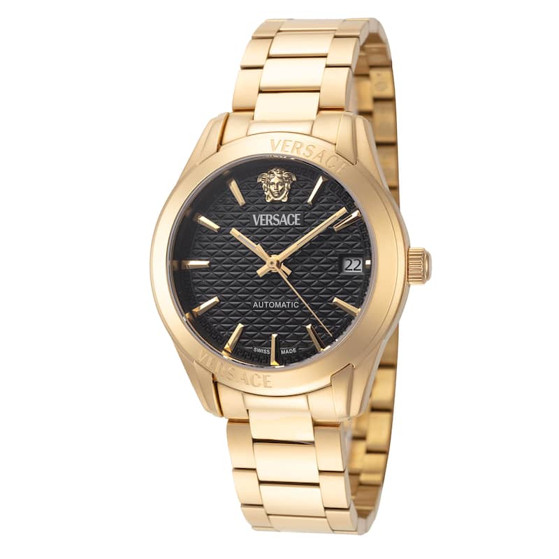 Versace Women's Greca 35mm Black Dial Stainless Steel Automatic Watch - Two-Tone - One Size