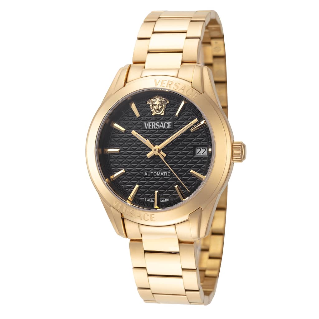 Versace Women's Greca 35mm Black Dial Stainless Steel Automatic Watch - Two-Tone - One Size