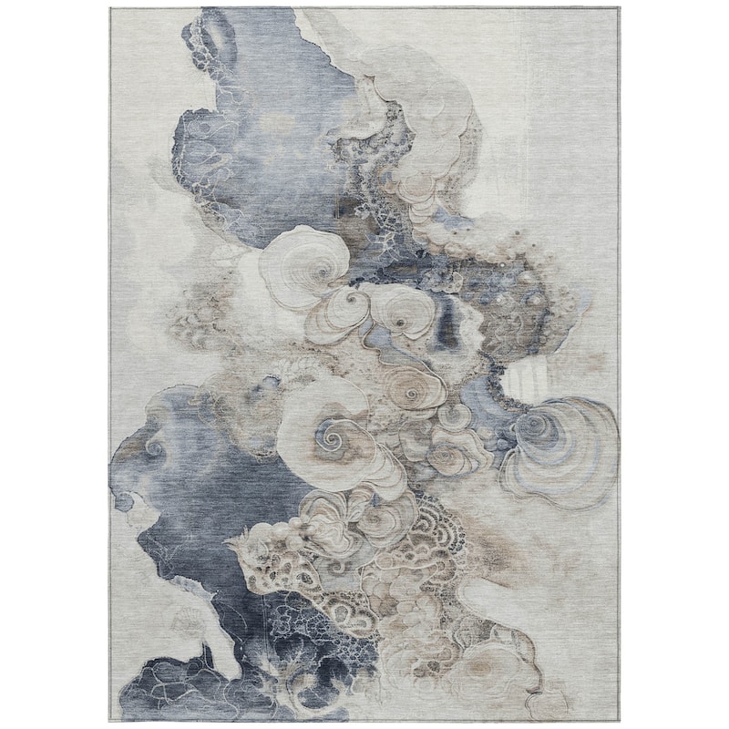 HomeRoots Abstract Transitional Rectangle Outdoor Rug