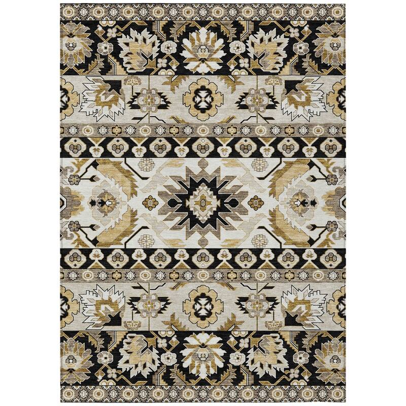 Machine Washable Indoor/ Outdoor Traditional Aspen Chantille Rug