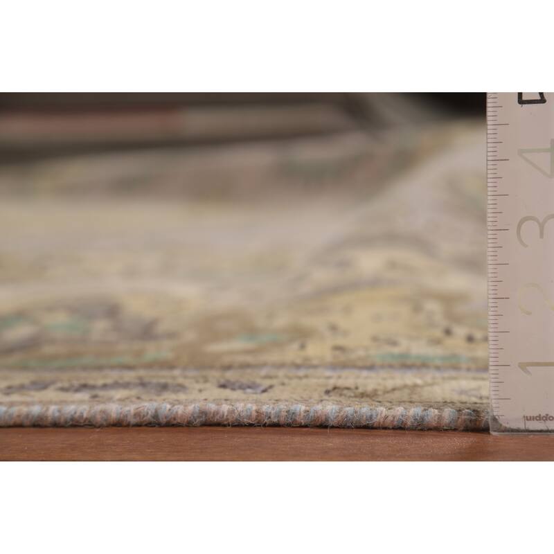 Traditional Grey Tabriz Persian Vintage Area Rug Handmade Wool Carpet - 9'7" x 12'7"