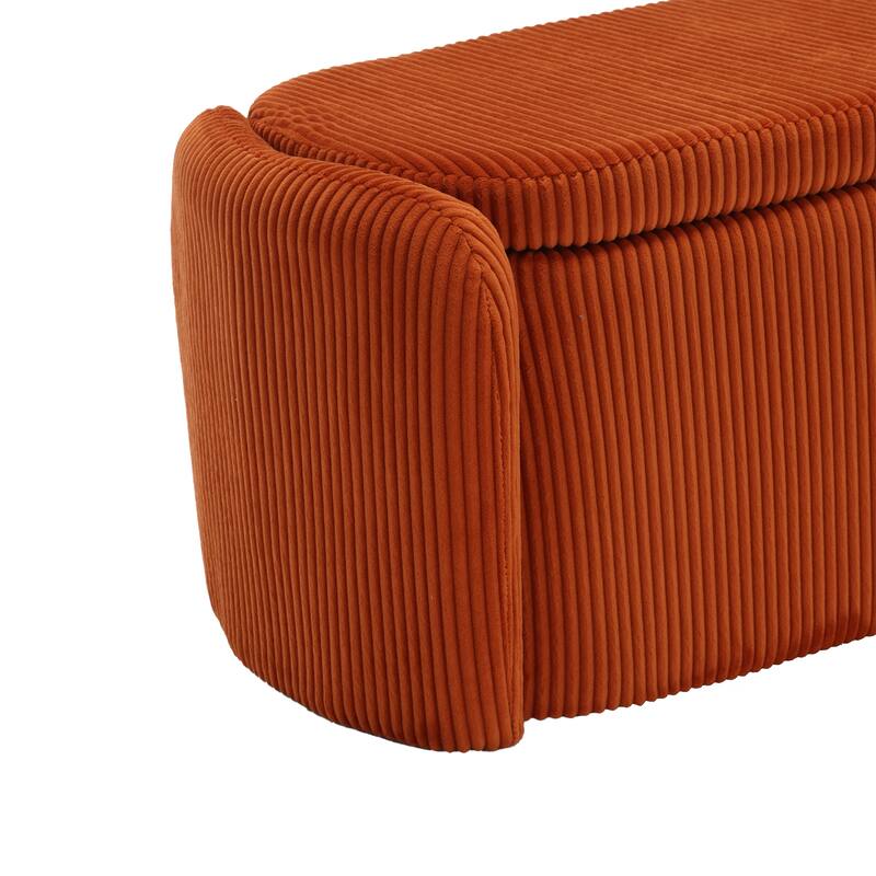 Entryway Upholstered Fabric Storage Ottoman