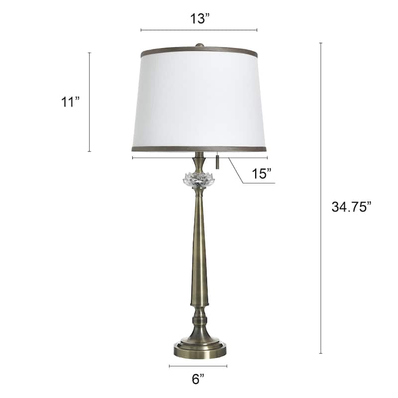 StyleCraft Coralie Steel Table Lamp - Hayla Gold - White Shade