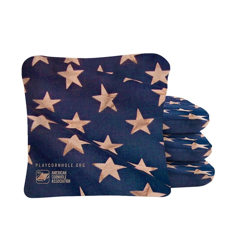Cloth American Flag Blue Dual Sided Cornhole Bags