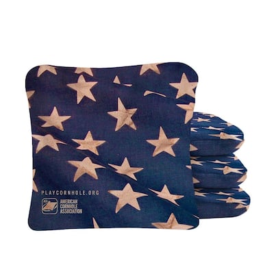 Cloth American Flag Blue Dual Sided Cornhole Bags