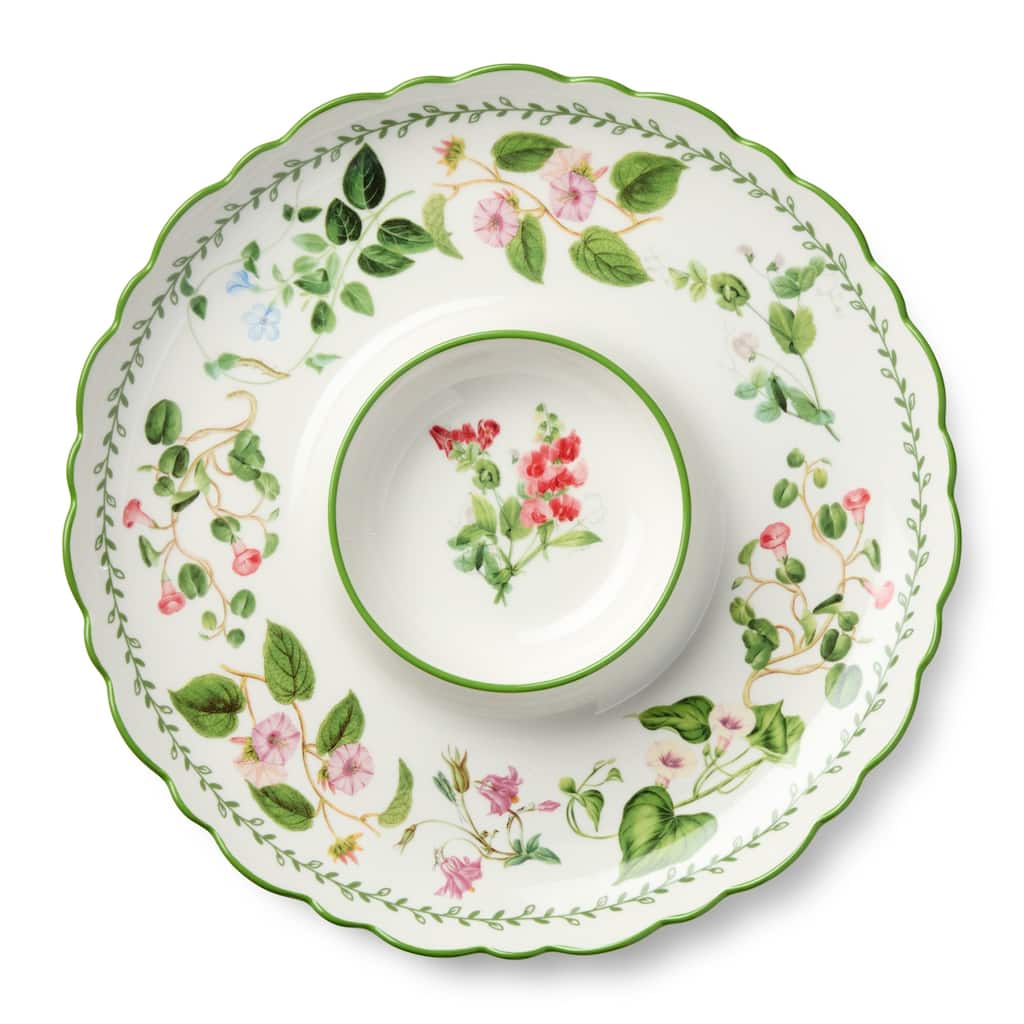 Certified International Mirabella 14" Chip & Dip Server - 14.00"L x 14.00"W x 1.50"H