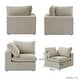 preview thumbnail 23 of 66, Large Down Filled Corner Sectional Sofa Couch with Ottoman for Living Room Set Linen Cloud Sectional Couches