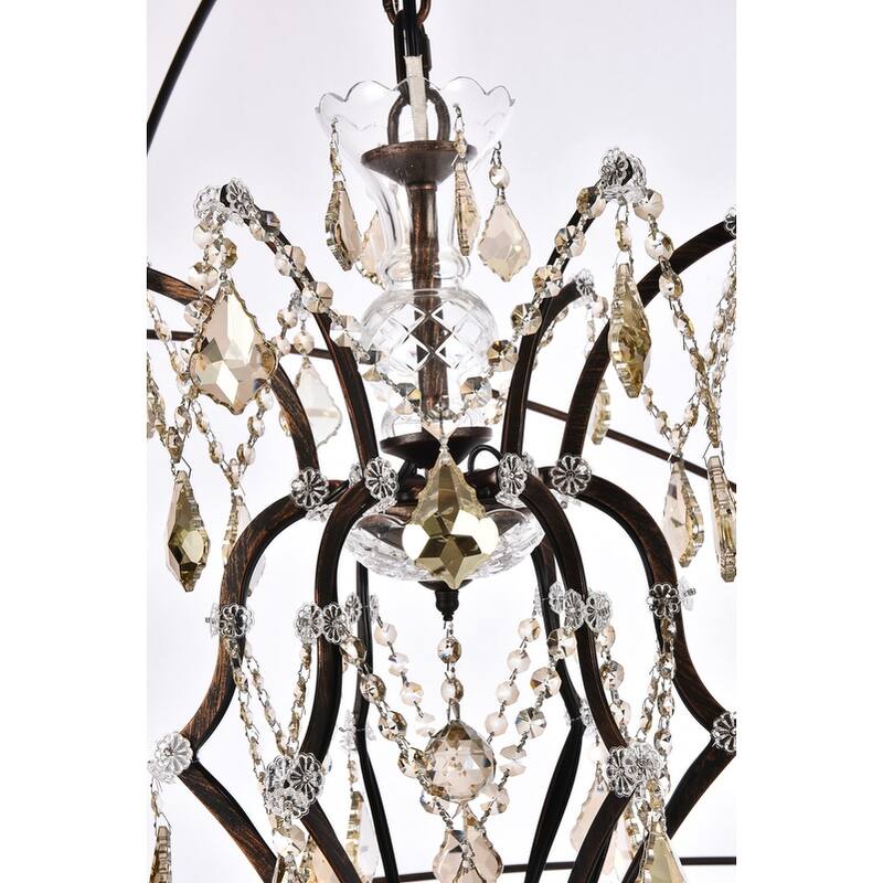 Royce Edge 25-Light Dark Bronze Chandelier - dark bronze (royal cut clear crystals)