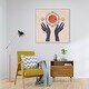 preview thumbnail 12 of 62, Alchemy, Boho Sun and Moons Modern Blue Canvas Wall Art Print for Bedroom