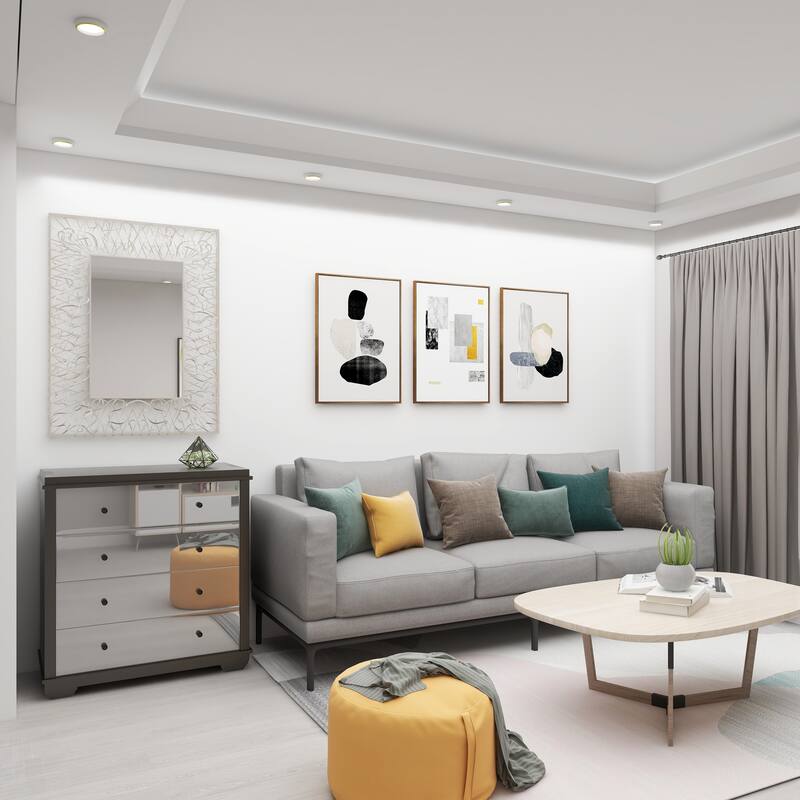 Silver Metal Ribbon Wall Mirror - 33 x 2 x 43