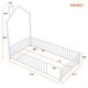 preview thumbnail 5 of 8, Twin Size Metal House Platform Bed with Guardrail and Chimney