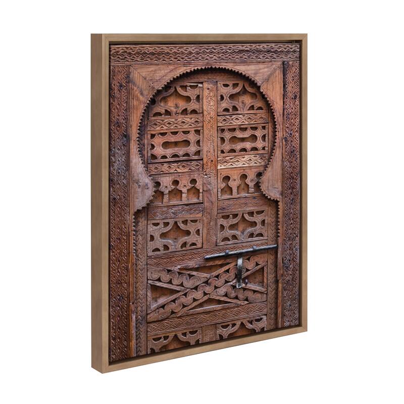 Kate and Laurel Sylvie Morocco Marrakech Door II Framed Canvas by Golie