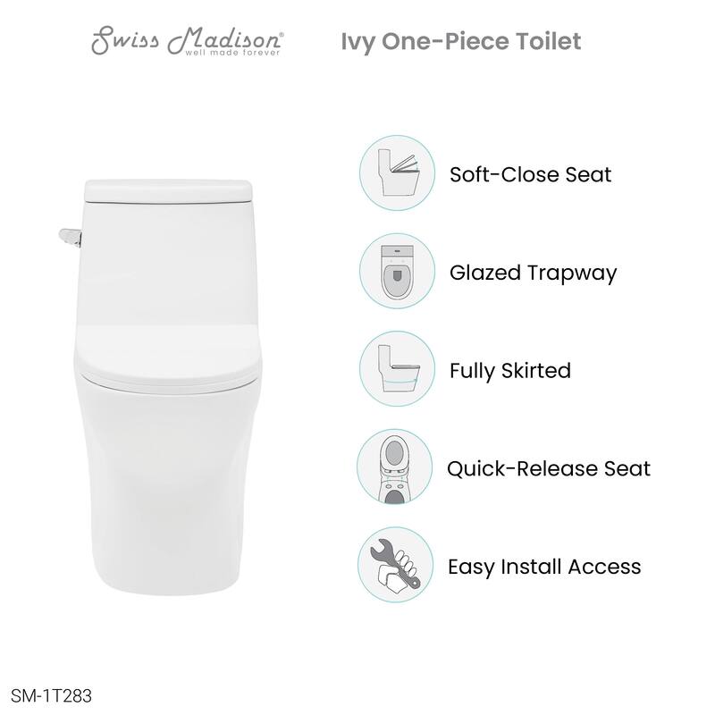 Ivy One-Piece Toilet Left Side Flush 1.28 gpf