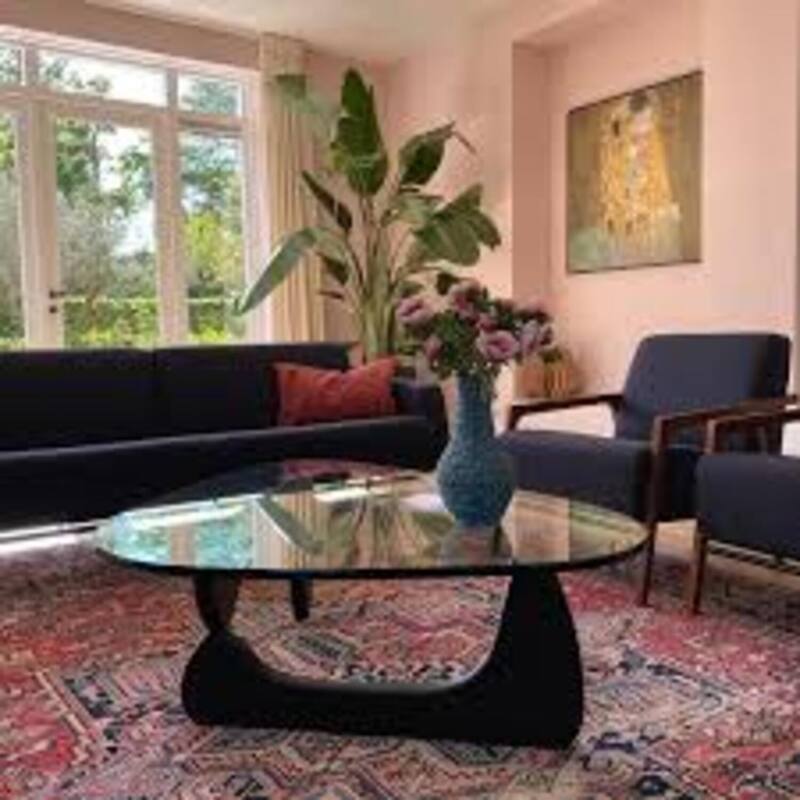 Kidney Modern Coffee Table Mid-Century Design - Black