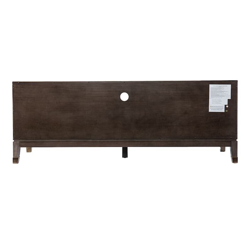 SEI Furniture Barlock Transitional Brown Wood Media TV Stand for TV's up to 60"